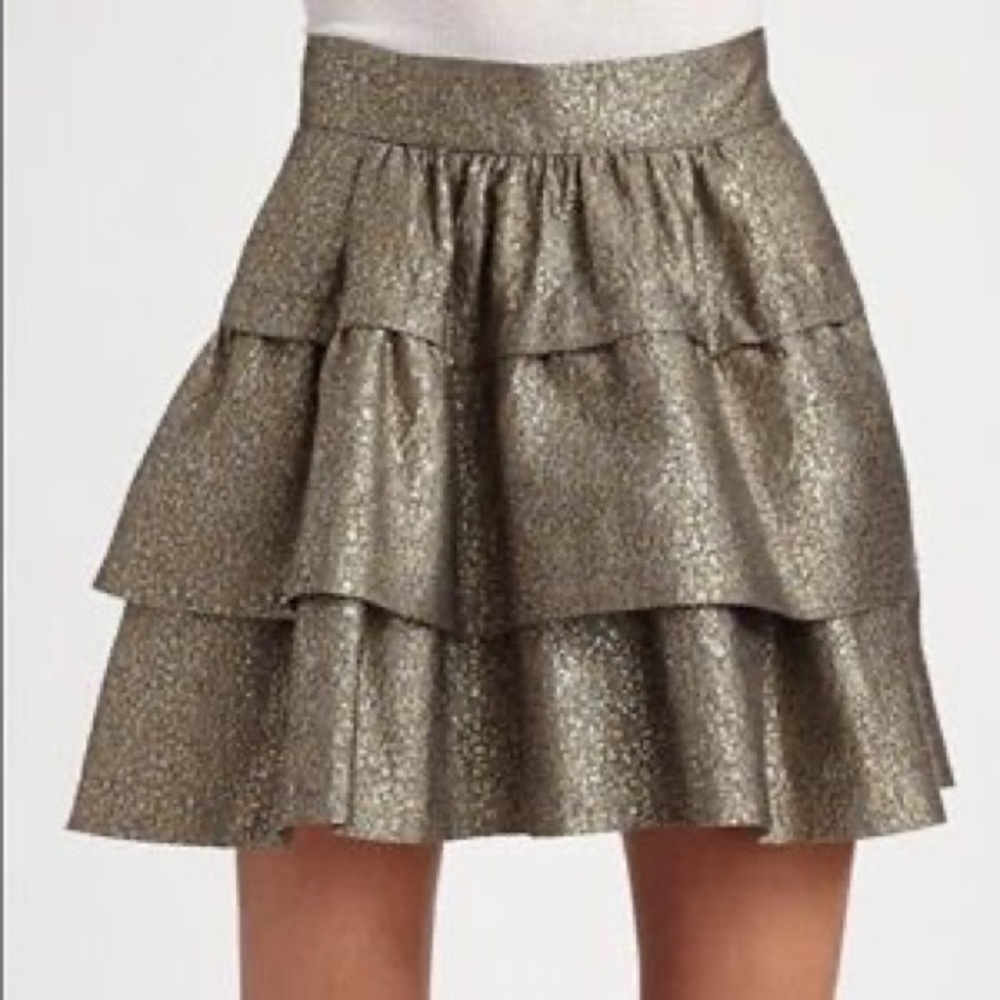 NWT Diane Von Furstenberg Gold Metallic Skirt